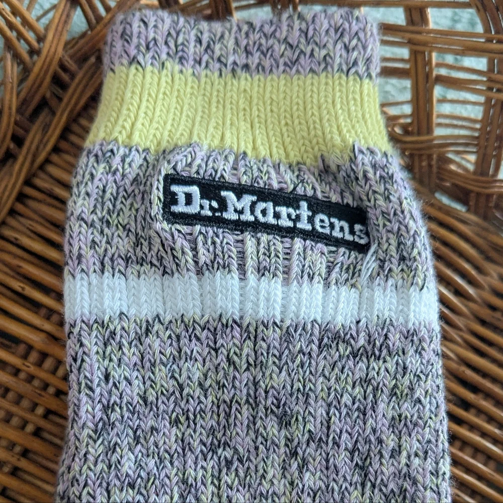 NWT Dr Martens Lilac Organic Marl Crew Socks S/M US 3-8 Space Dye